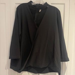 V-neck zip up blouse-XL